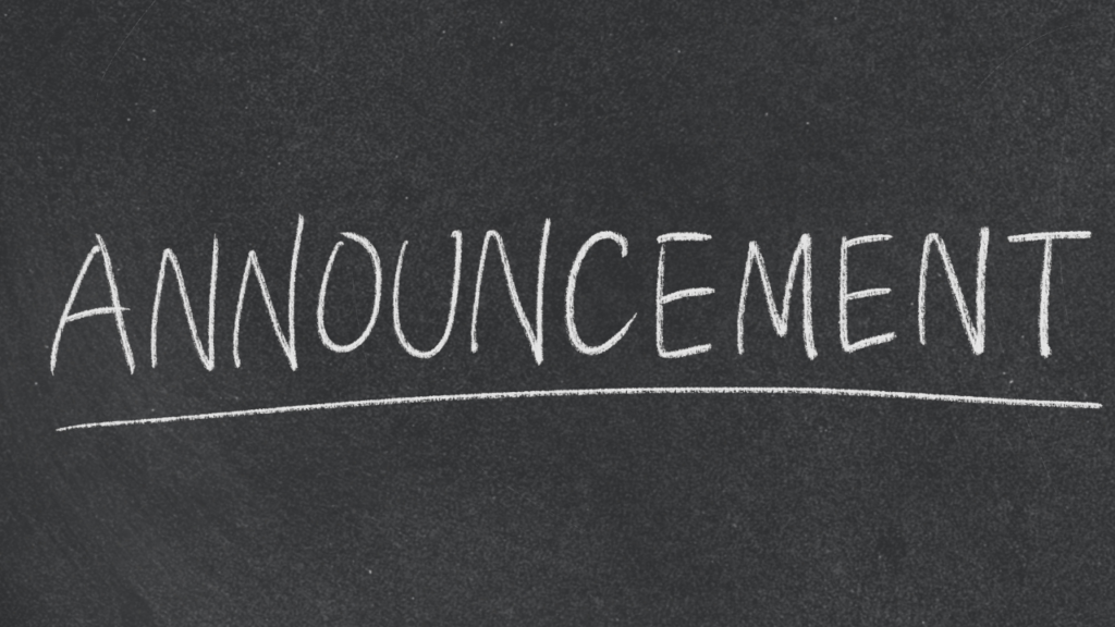 Announcement
