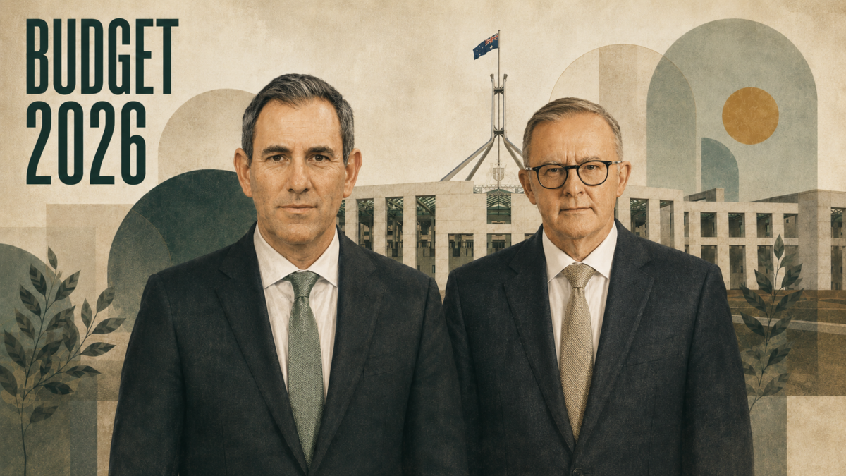 Budget 2026 – Treasurer Jim Chalmers and Prime Minister Anthony Albanese in front of Parliament House