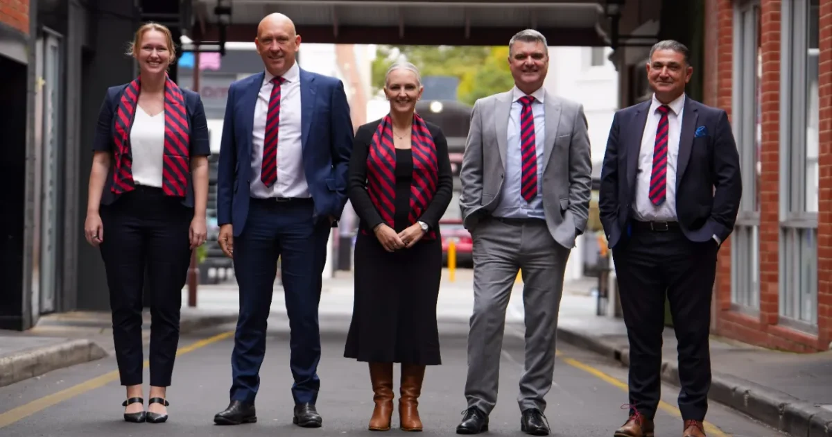 Heather Edwards, Mark and Sarah Sheppard, Tom Donnelly, Con Kavooris. Photo: Supplied