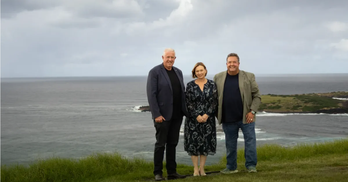 Marty Haynes with Jennifer and Daniel Norris. Photo: Supplied