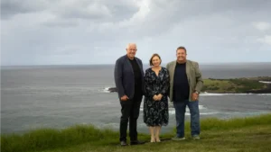 Marty Haynes with Jennifer and Daniel Norris. Photo: Supplied