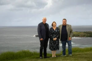 Marty Haynes with Jennifer and Daniel Norris. Photo: Supplied