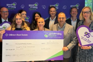 OBrien Real Estate have pledged $35,000 to Good Friday Appeal. Photo: Supplied