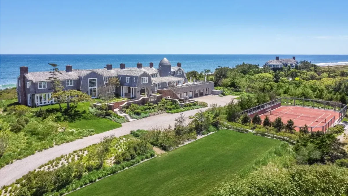 Calvin Klein's former East Hampton estate relists for A$231 million, a price that would set a new Hamptons sales record.
