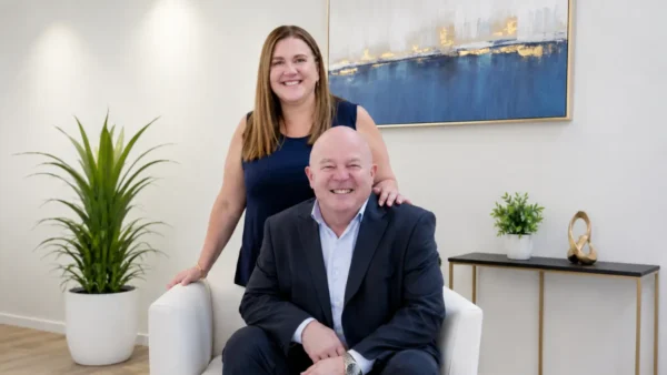 John and Sue Ward launch Harcourts Ward on Brisbane's Northside after more than a decade running an independent boutique agency. Photo: Supplied.