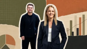 Ray White’s Nerida Conisbee and Thomas McGlynn track shifting auction dynamics as investor participation slowly recovers while first home buyer intent surges to 46.5%. Image Supplied/Lois