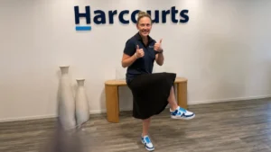 The bespoke Harcourts sneaker – Aimee Garside of Harcourts Dapto. Image supplied