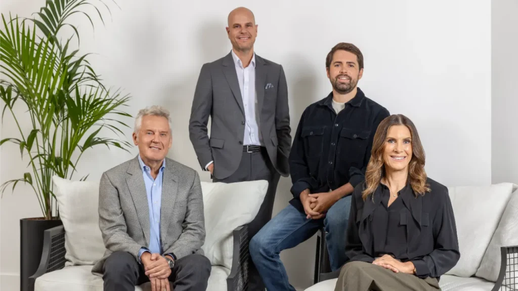 Andrew and Tracey Macmillan with Tom Georgiou and Joel Tomaino. Image: Supplied