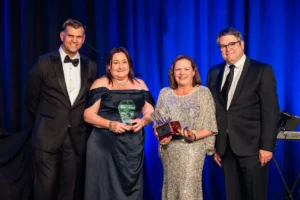 Joint winners of The Outstanding Contribution Award went to Sally Croft, general manager of Rural Pittsworth _ Warwick _ Dalby _ Chinchilla _ Stanthorpe, and Ray White Rural Dayboro principal Vicki Pain.jpg