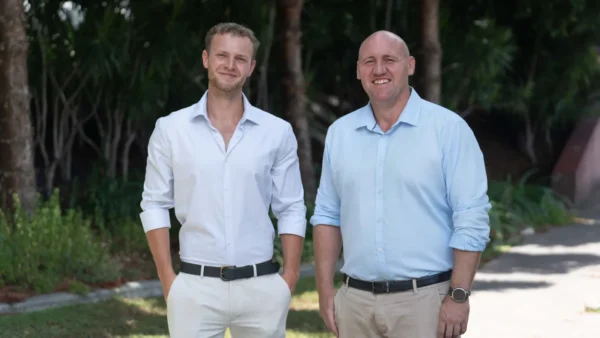 L-R, Crayons CRM co-founders, Milo Holmes and Russell Peter. Image: Supplied.