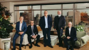 (L-R) Julian Augustini, Michael Cooney, John McGrath, Christopher Mourd, Andrew Boyce. Image: Supplied