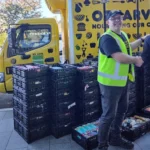 OzHarvest driver with Urban's Trent Brewer. Image supplied