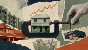 The average Australian borrower now dedicates 38 per cent of their take-home pay to home loans. Image: Lois