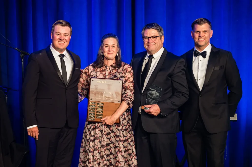 The prestigious Charlie Maher Award was given to Netty Wendt, principal of Ray White Rural Gracemere. Image: Supplied