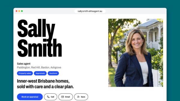 An example Front Page at sallysmith.eliteagent.au