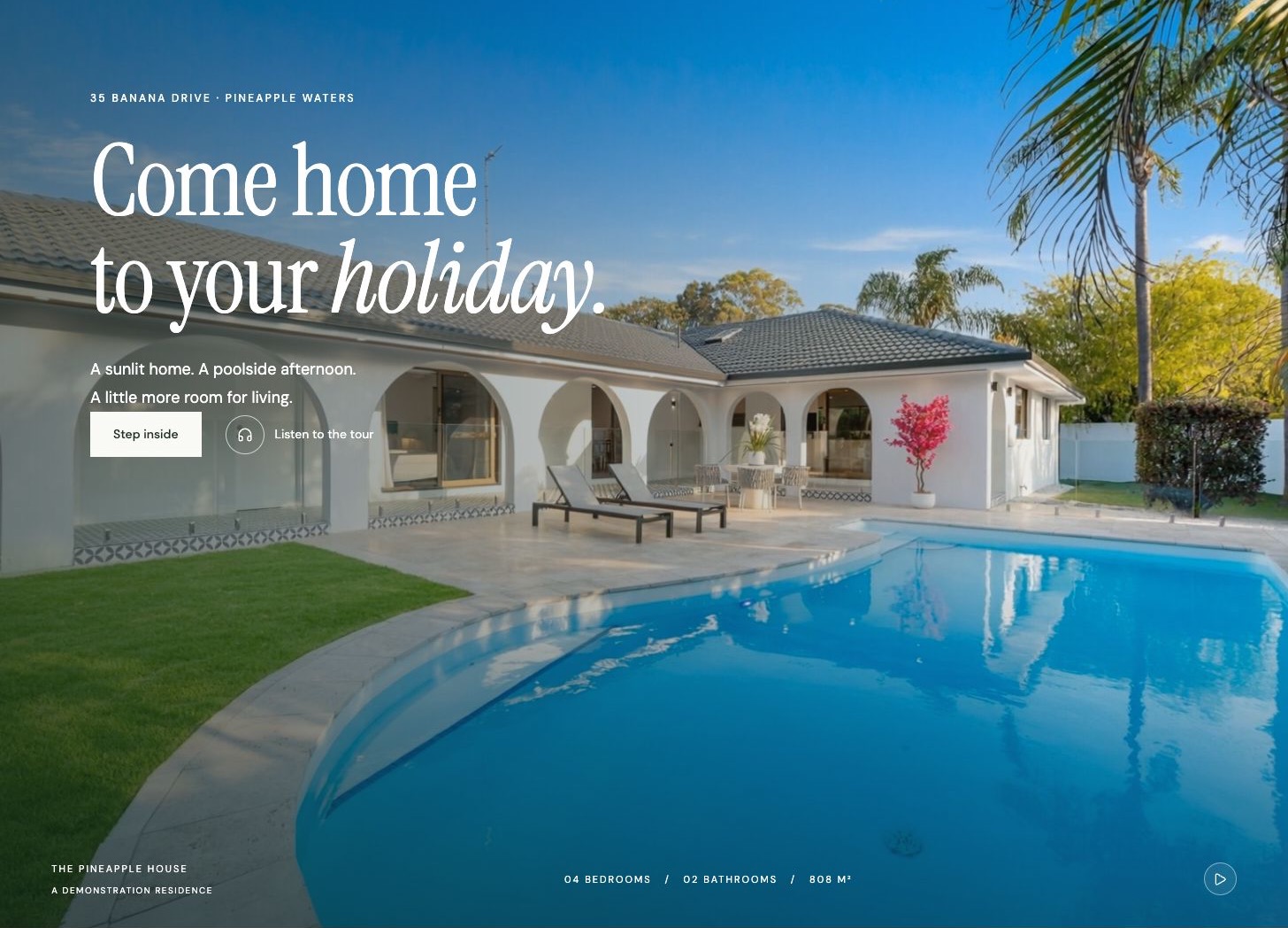 The Pineapple House demonstration listing website, built with ChatGPT